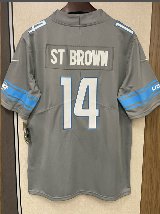 Amon-Ra St. Brown Detroit Lions Nike Game Player Jersey - Blue - Image 3