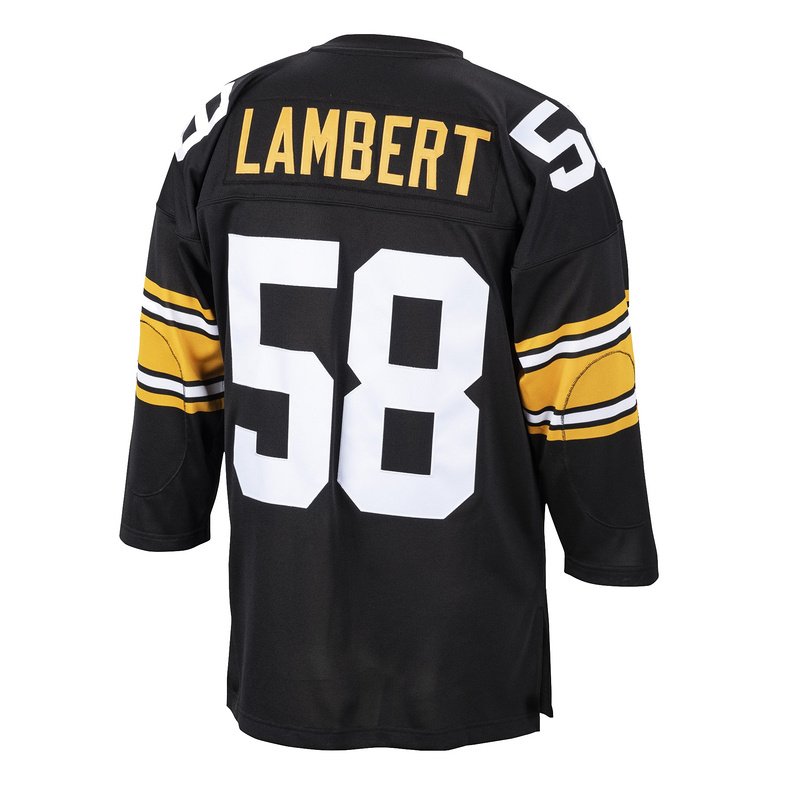 1975 Jack Lambert Mitchell & Ness Black Authentic Throwback Retired Player Jersey - Image 3
