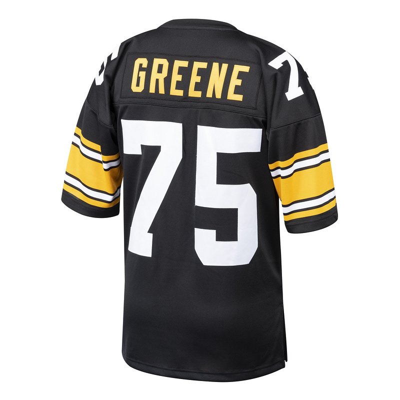 1975 Joe Greene Mitchell & Ness Black Authentic Throwback Retired Player Jersey - Image 3