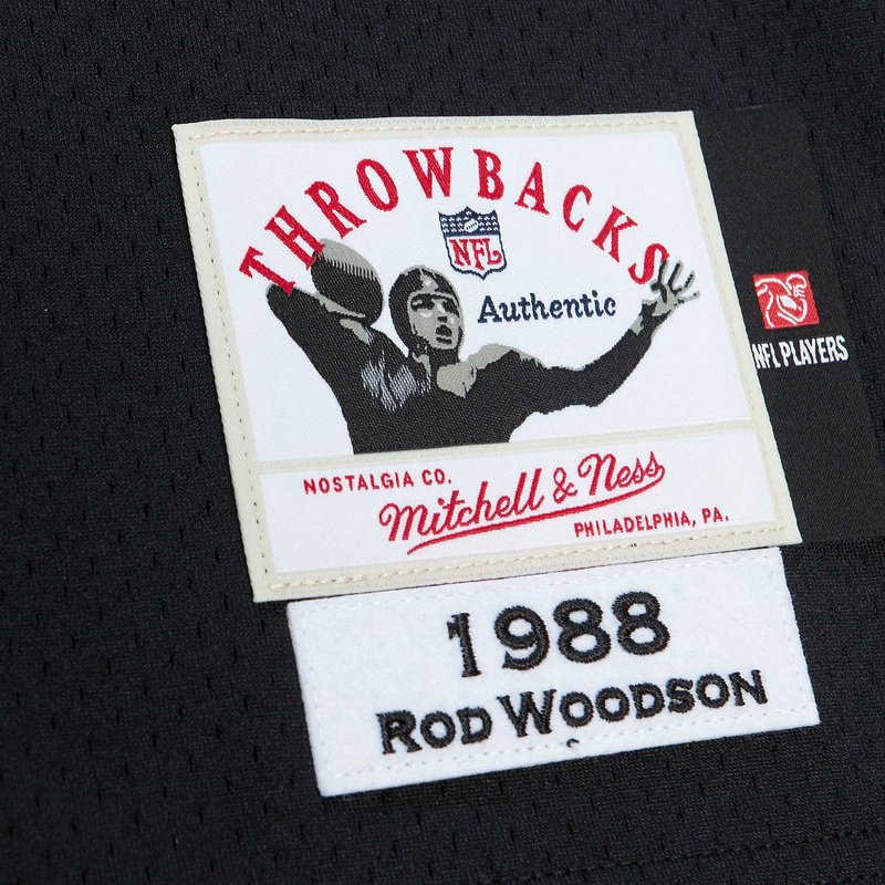 1988 Rod Woodson Mitchell & Ness Black Authentic Throwback Retired Player Jersey - Image 5
