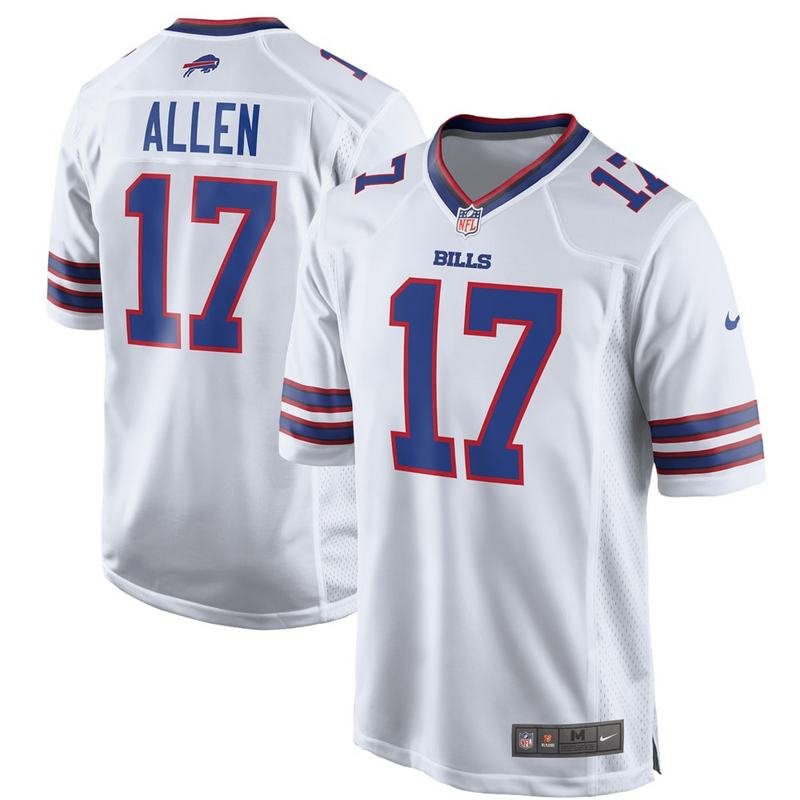 Men's Buffalo Bills Josh Allen Nike White Game Player Jersey - Image 4