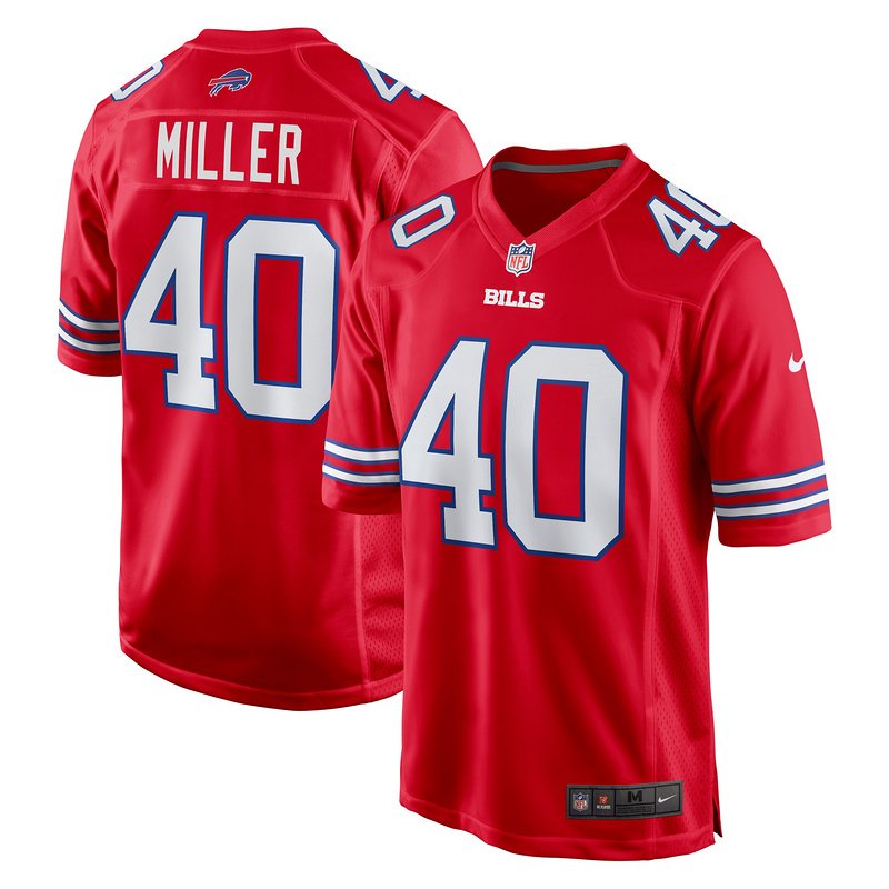 Men's Buffalo Bills Von Miller Nike Red Alternate Game Jersey - Image 4