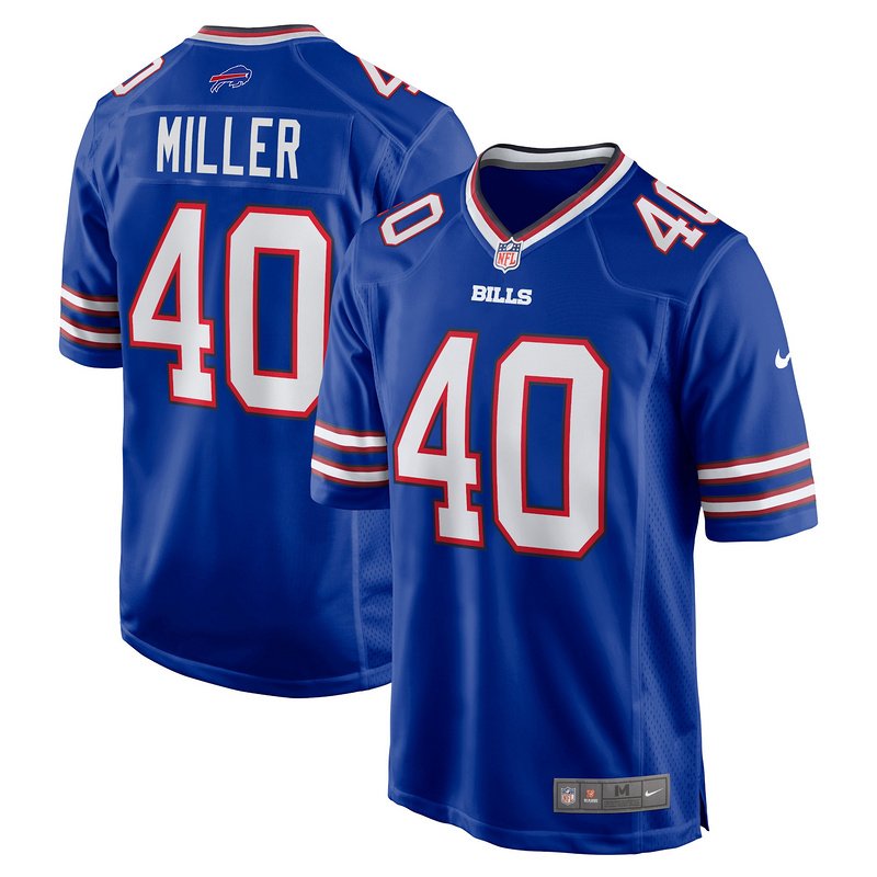 Men's Buffalo Bills Von Miller Nike Royal Player Game Jersey - Image 4