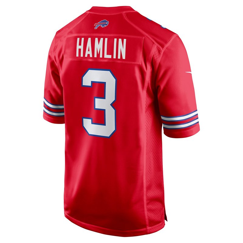 Men's Buffalo Bills Damar Hamlin Nike Red Alternate Game Jersey - Image 3