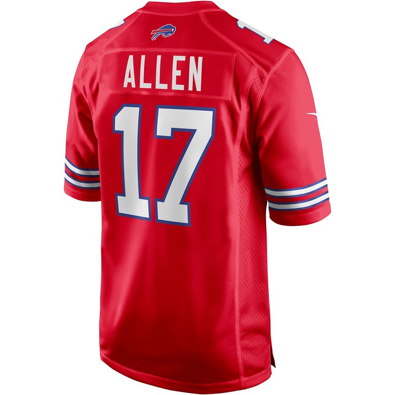 Men's Buffalo Bills Josh Allen Nike Red Alternate Game Player Jersey - Image 3