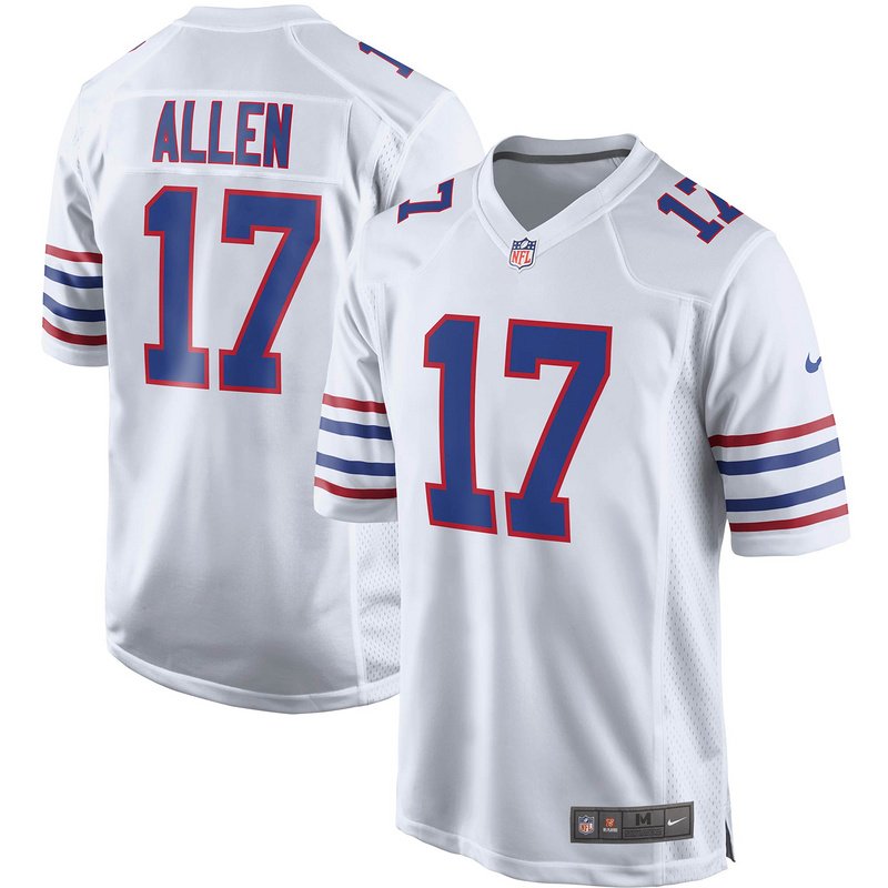Men's Buffalo Bills Josh Allen Nike White Alternate Game Player Jersey - Image 4
