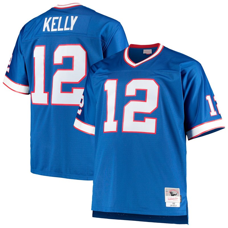 Buffalo Bills Jim Kelly Mitchell &Ness Royal Big & Tall 1990 Retired Player Replica Jersey - Image 4