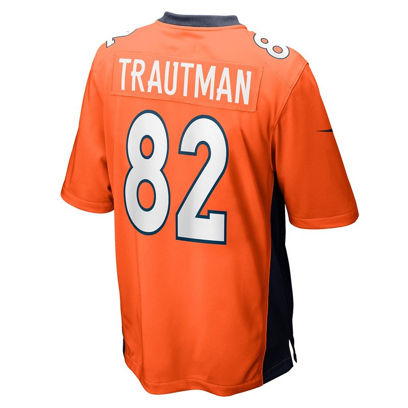 Men's Denver Broncos Adam Trautman Nike Orange Team Game Jersey - Image 3