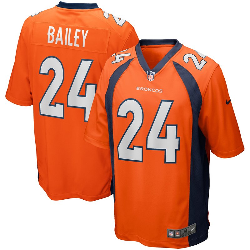 Men's Denver Broncos Champ Bailey Nike Orange Game Retired Player Jersey - Image 4