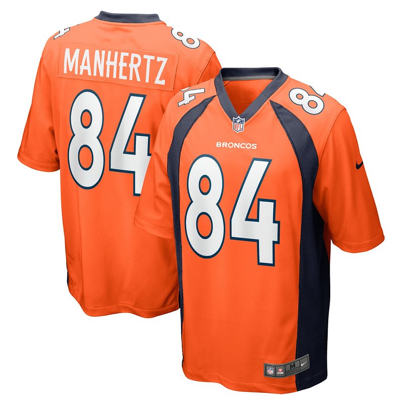 Men's Denver Broncos Chris Manhertz Nike Orange Game Player Jersey - Image 4