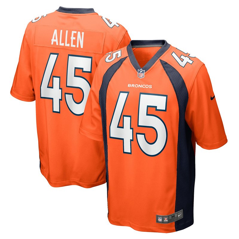 Men's Denver Broncos Christopher Allen Nike Orange Game Player Jersey - Image 4