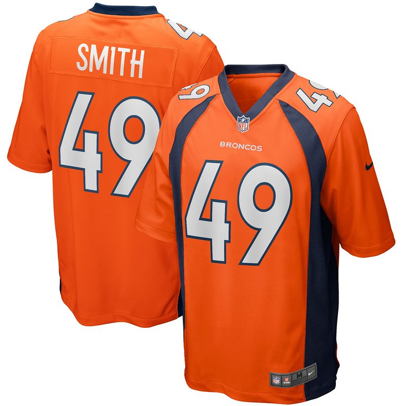 Men's Denver Broncos Dennis Smith Nike Orange Game Retired Player Jersey - Image 4