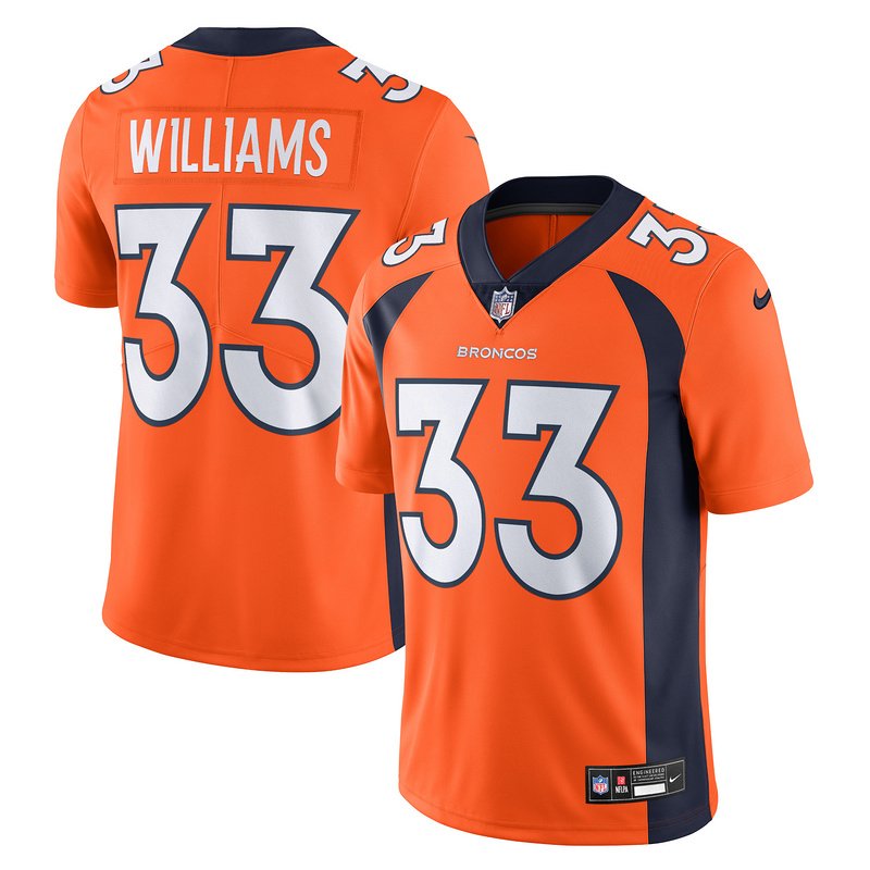 Men's Denver Broncos Javonte Williams Nike Orange Vapor Untouchable Limited Jersey - Image 4