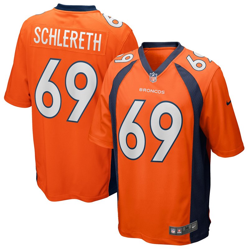Men's Denver Broncos Mark Schlereth Nike Orange Game Retired Player Jersey - Image 4