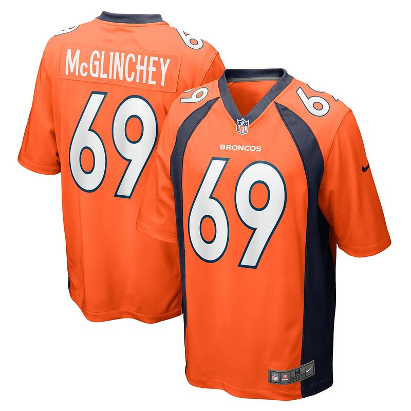 Men's Denver Broncos Mike McGlinchey Nike Orange Game Player Jersey - Image 4