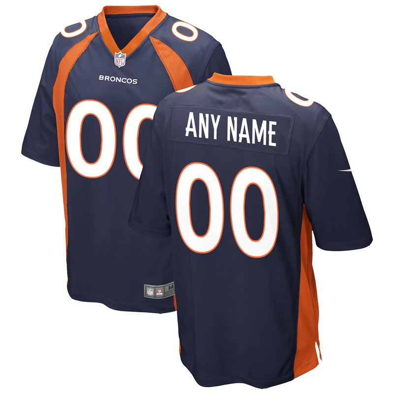 Men's Denver Broncos Nike Navy Alternate Custom Game Jersey - Image 4