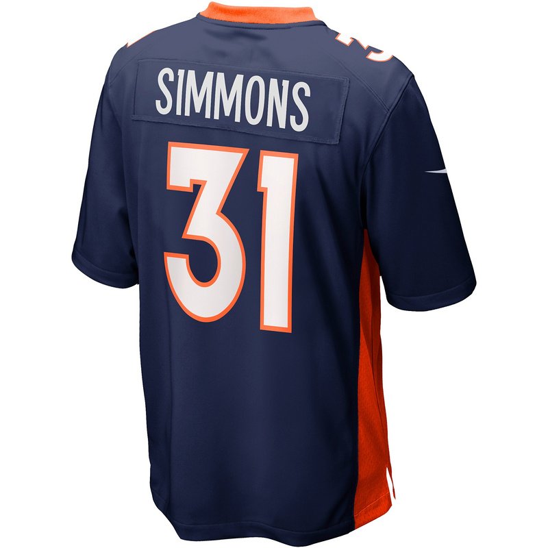 Men's Denver Broncos Justin Simmons Nike Navy Alternate Game Jersey - Image 3