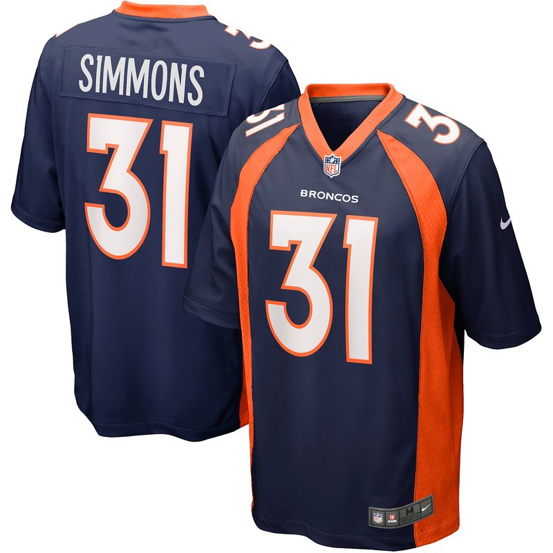 Men's Denver Broncos Justin Simmons Nike Navy Alternate Game Jersey - Image 4