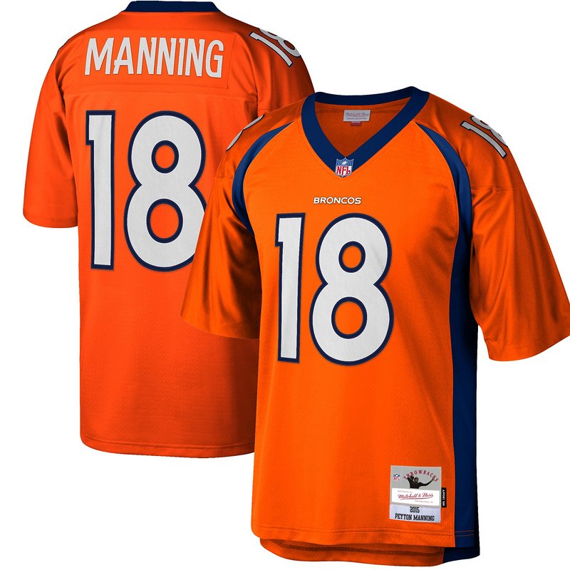 Men's Peyton Manning Mitchell & Ness Orange Big & Tall 2015 Retired Player Replica Jersey - Image 4