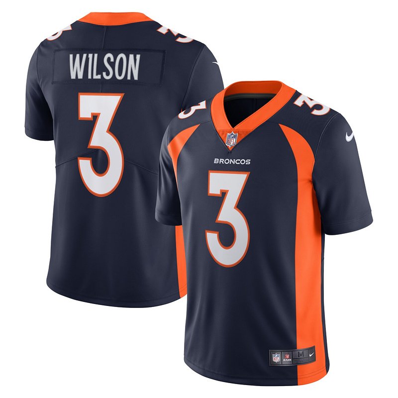 Men's Denver Broncos Russell Wilson Nike Navy Alternate Vapor Limited Jersey - Image 4