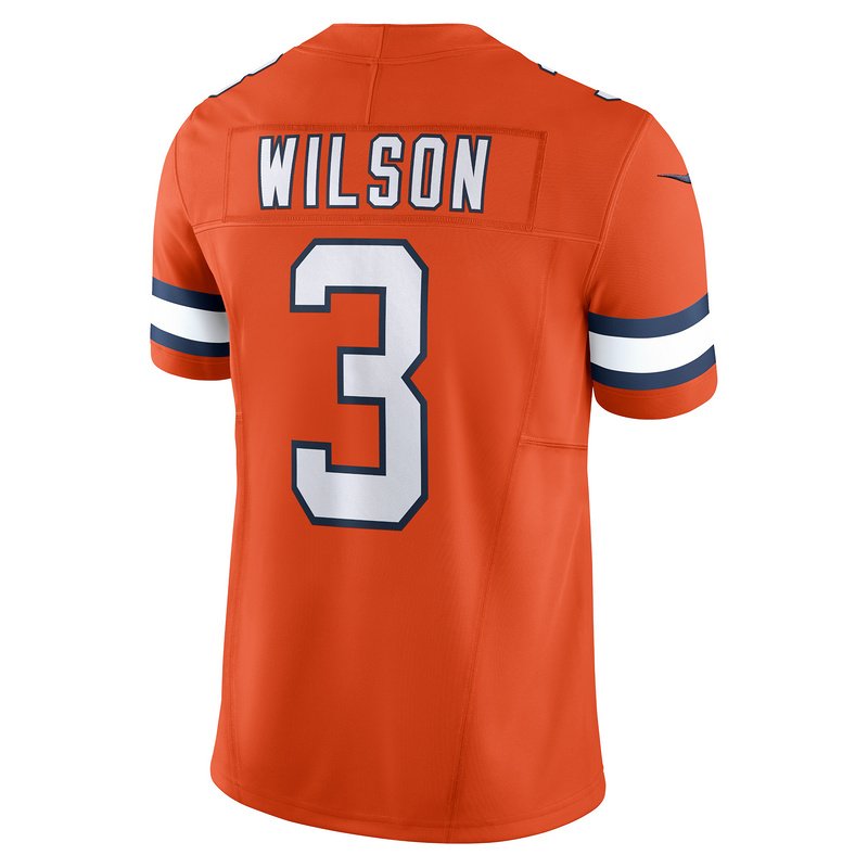 Men's Denver Broncos Russell Wilson Nike Orange Vapor F.U.S.E. Limited Jersey - Image 3
