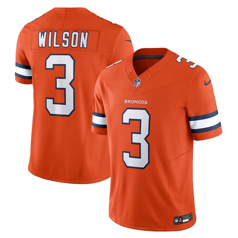 Men's Denver Broncos Russell Wilson Nike Orange Vapor F.U.S.E. Limited Jersey - Image 4