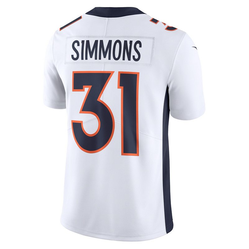 Men's Denver Broncos Justin Simmons Nike White Vapor Untouchable Limited Jersey - Image 3