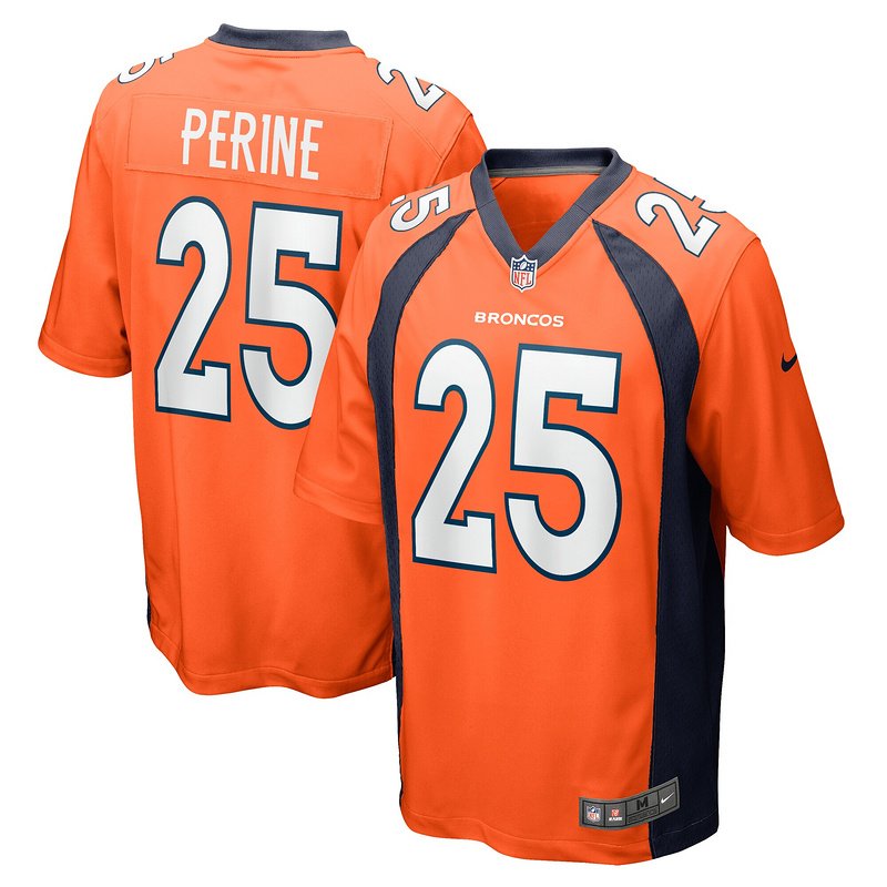 Men's Denver Broncos Samaje Perine Nike Orange Game Player Jersey - Image 4