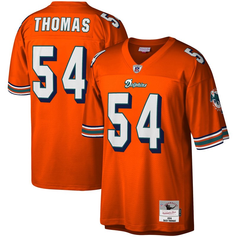 Men's Miami Dolphins Zach Thomas Mitchell & Ness Orange Legacy Replica Jersey - Image 4