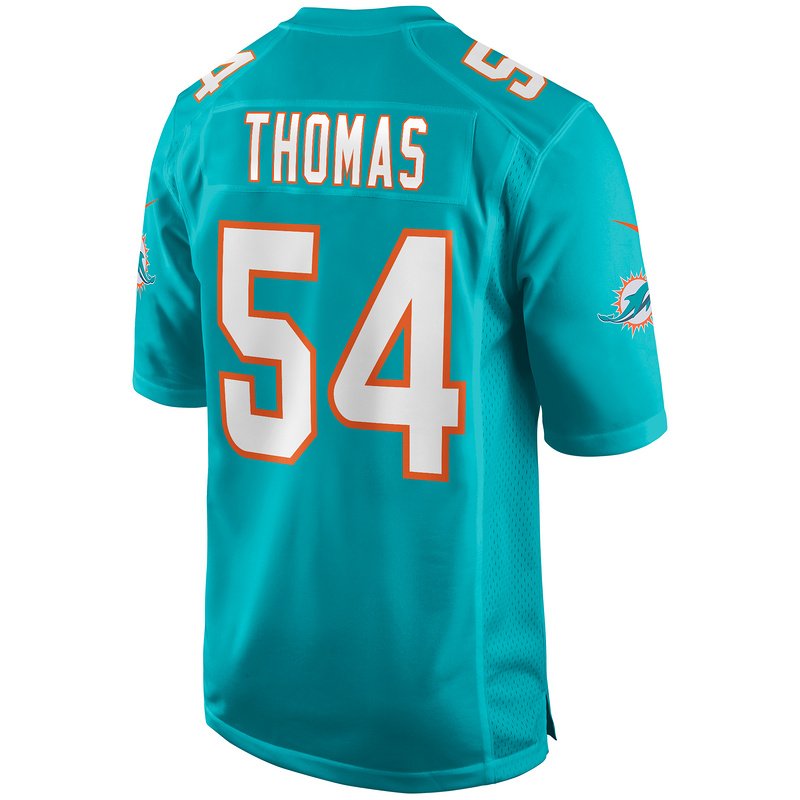 Men's Miami Dolphins Zach Thomas Nike Aqua Game Retired Player Jersey - Image 3