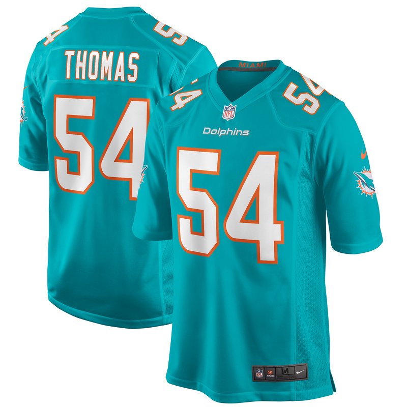 Men's Miami Dolphins Zach Thomas Nike Aqua Game Retired Player Jersey - Image 4