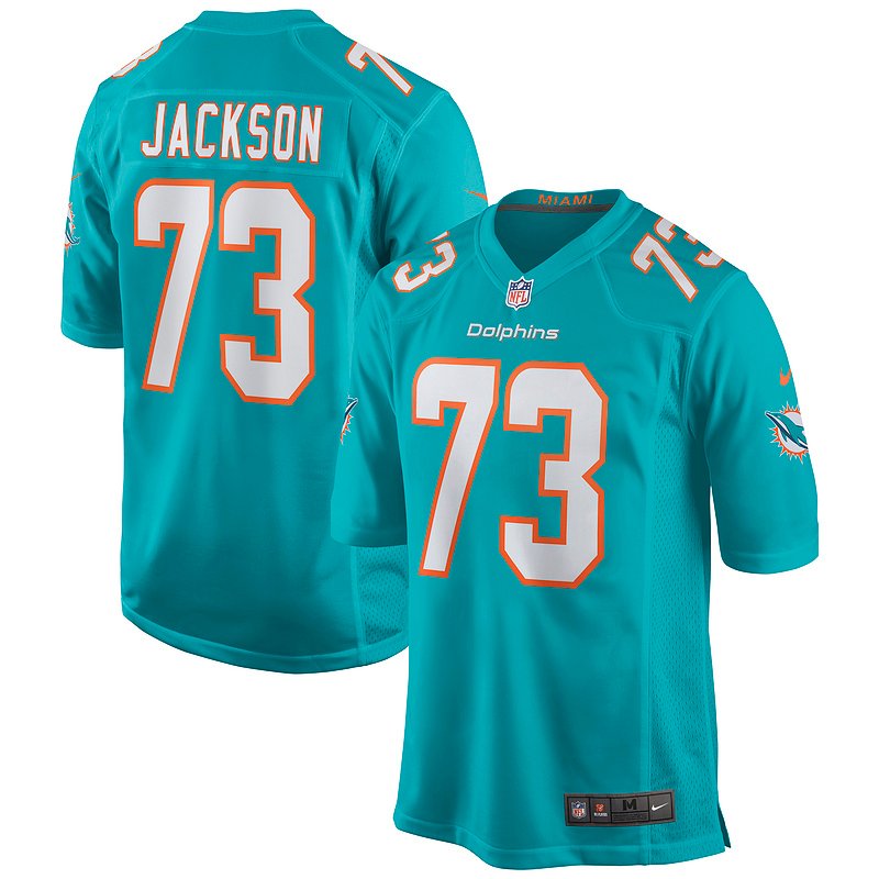 Men's Miami Dolphins Austin Jackson Nike Aqua Player Game Jersey - Image 4