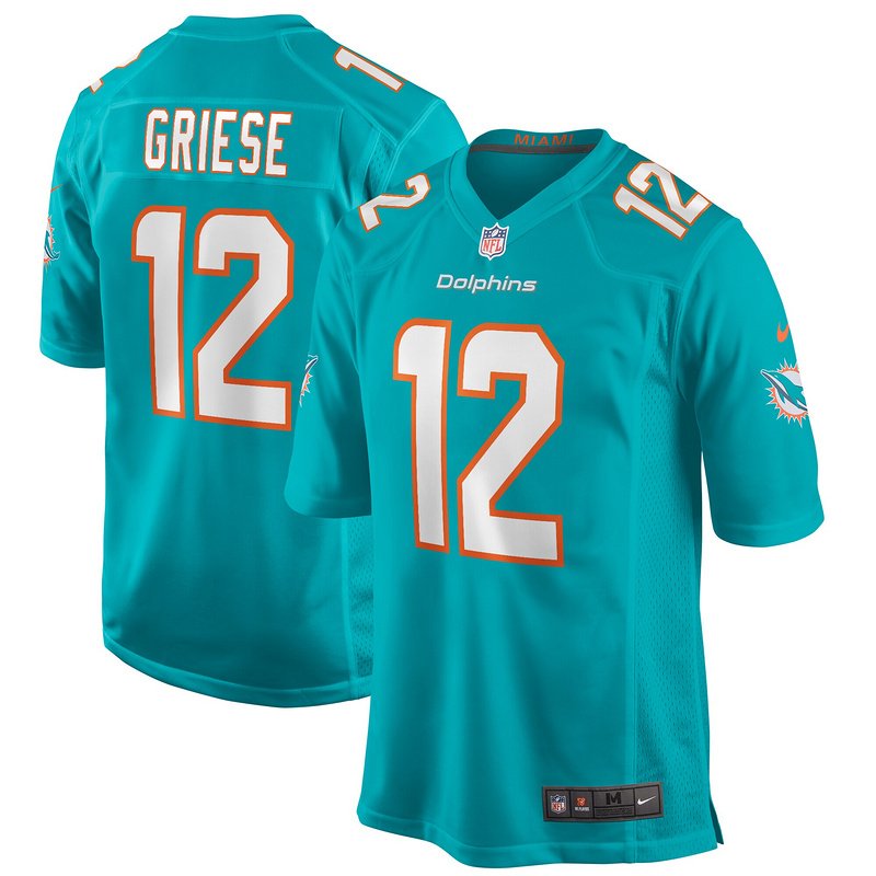 Men's Miami Dolphins Bob Griese Nike Aqua Game Retired Player Jersey - Image 4