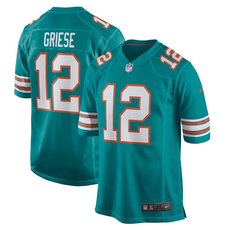 Men's Miami Dolphins Bob Griese Nike Aqua Retired Player Jersey - Image 4
