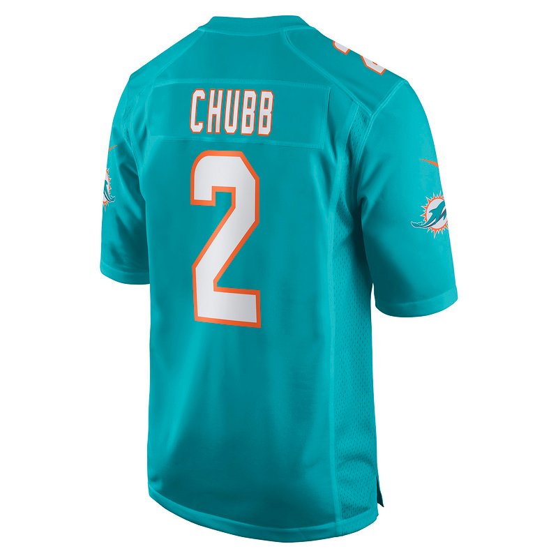 Men's Miami Dolphins Bradley Chubb Nike Aqua Game Player Jersey - Image 3