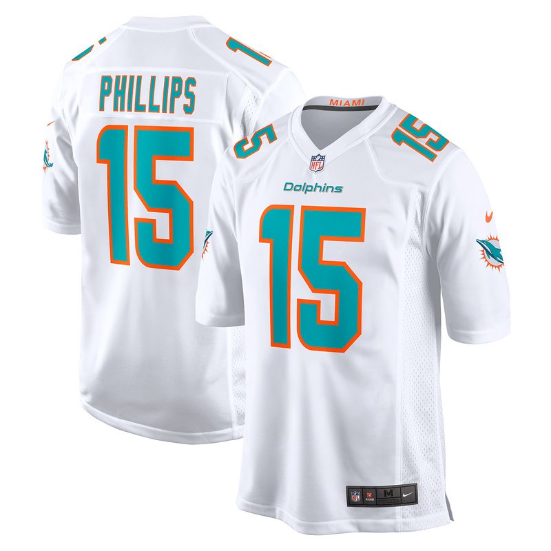 Men's Miami Dolphins Jaelan Phillips Nike White Game Jersey - Image 4