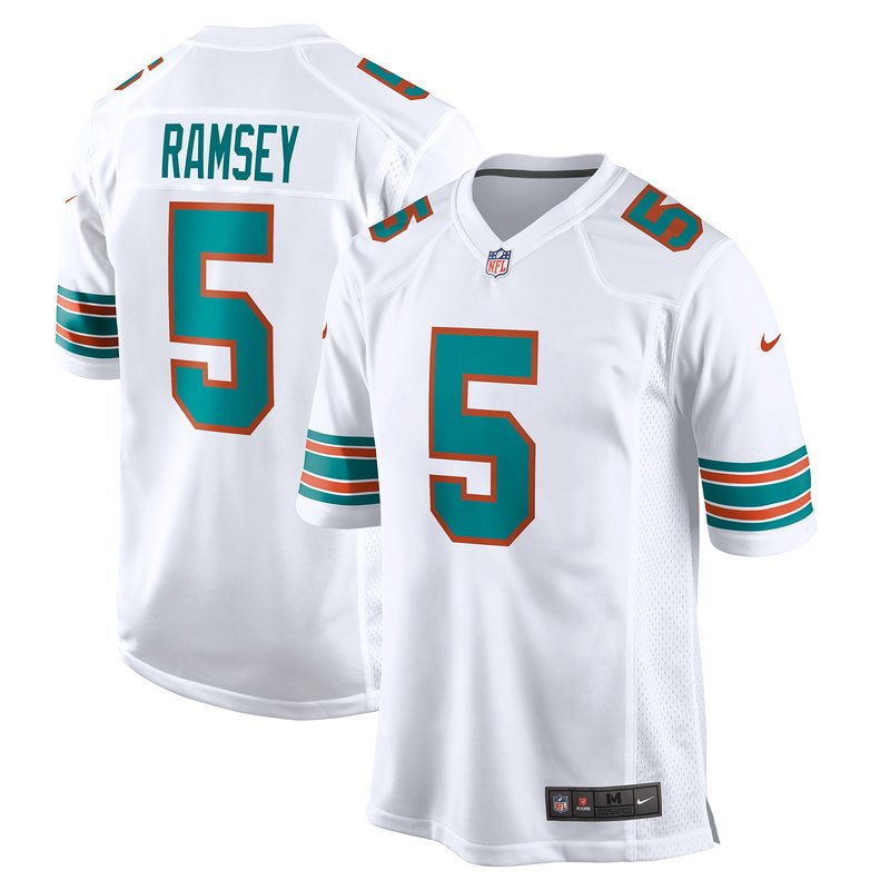 Men's Miami Dolphins Jalen Ramsey Nike White Alternate Game Jersey - Image 4