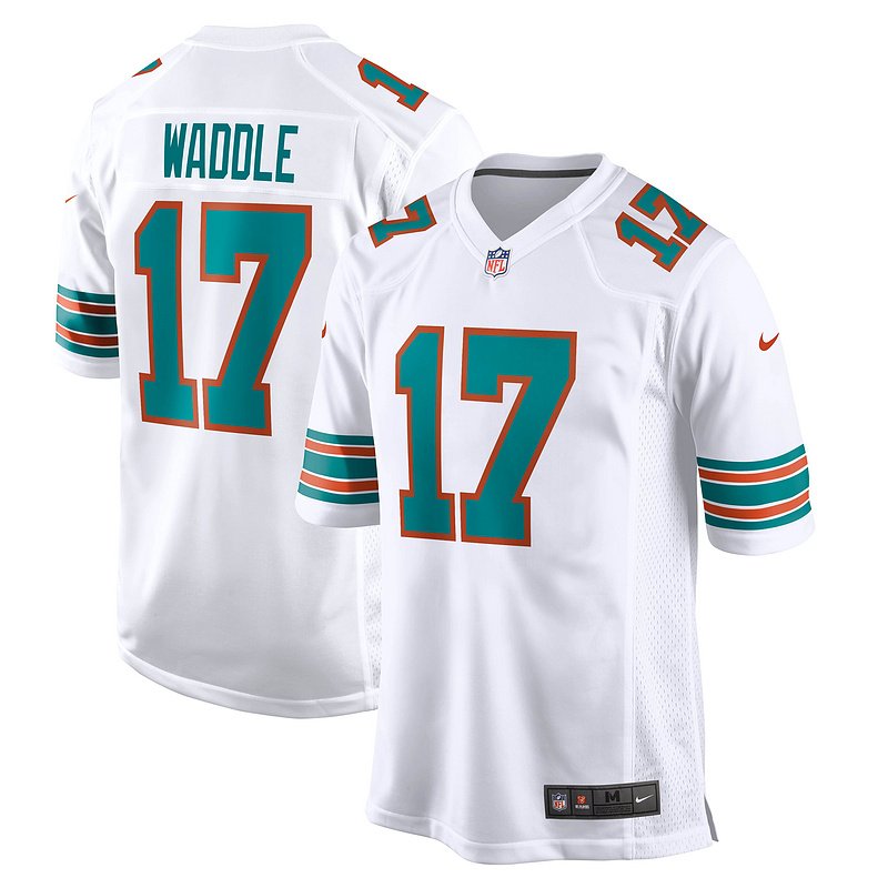 Men's Miami Dolphins Jaylen Waddle Nike White Game Jersey - Image 4
