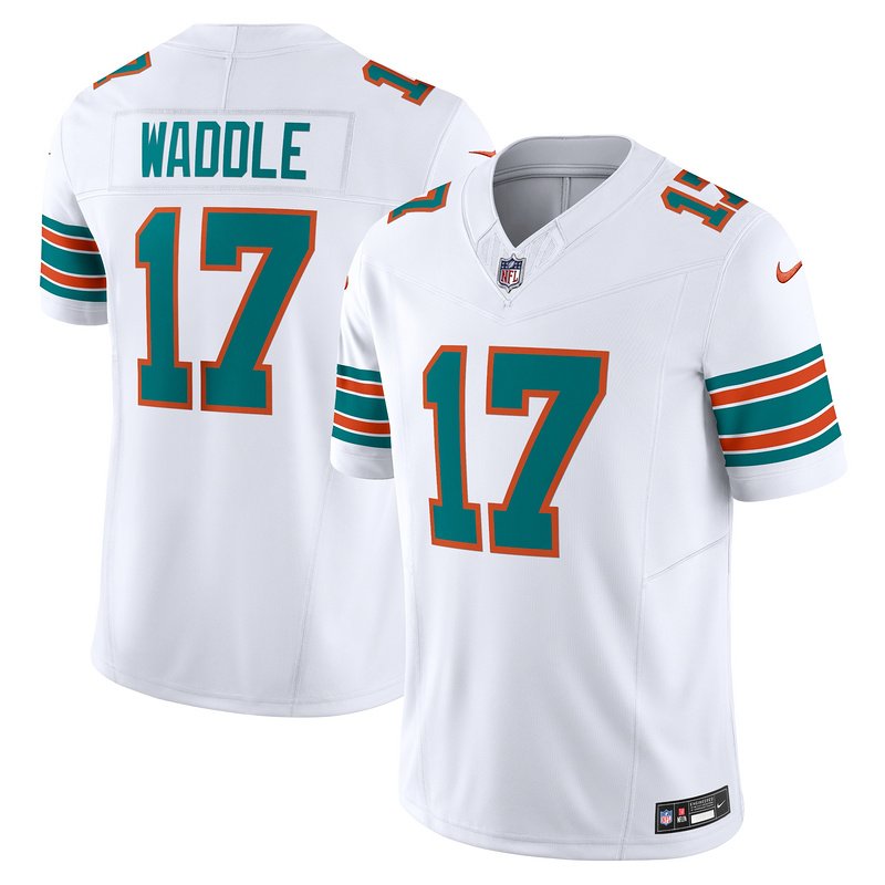Men's Miami Dolphins Jaylen Waddle Nike White Vapor F.U.S.E. Limited Jersey - Image 4