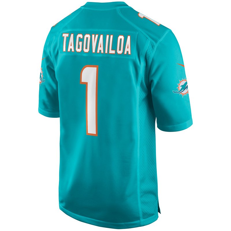 Men's Miami Dolphins Tua Tagovailoa Nike Aqua Game Jersey - Image 3