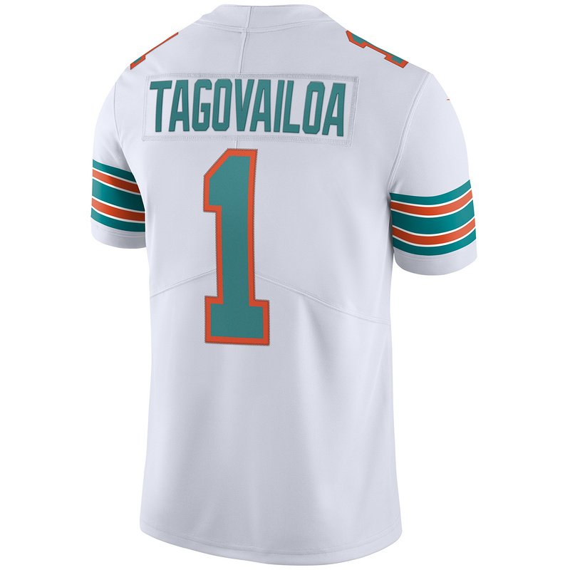 Men's Miami Dolphins Tua Tagovailoa Nike White 2nd Alternate Vapor Limited Jersey - Image 3