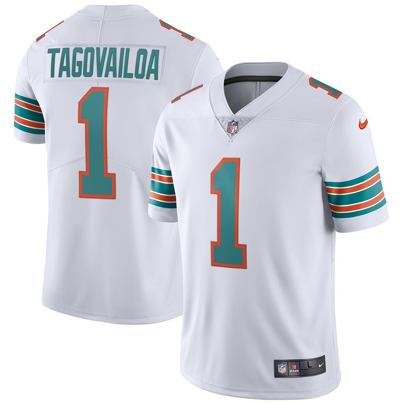Men's Miami Dolphins Tua Tagovailoa Nike White 2nd Alternate Vapor Limited Jersey - Image 4