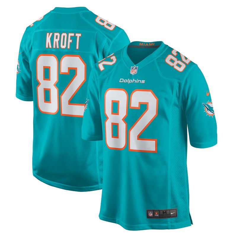 Men's Miami Dolphins Tyler Kroft Nike Aqua Team Game Jersey - Image 4