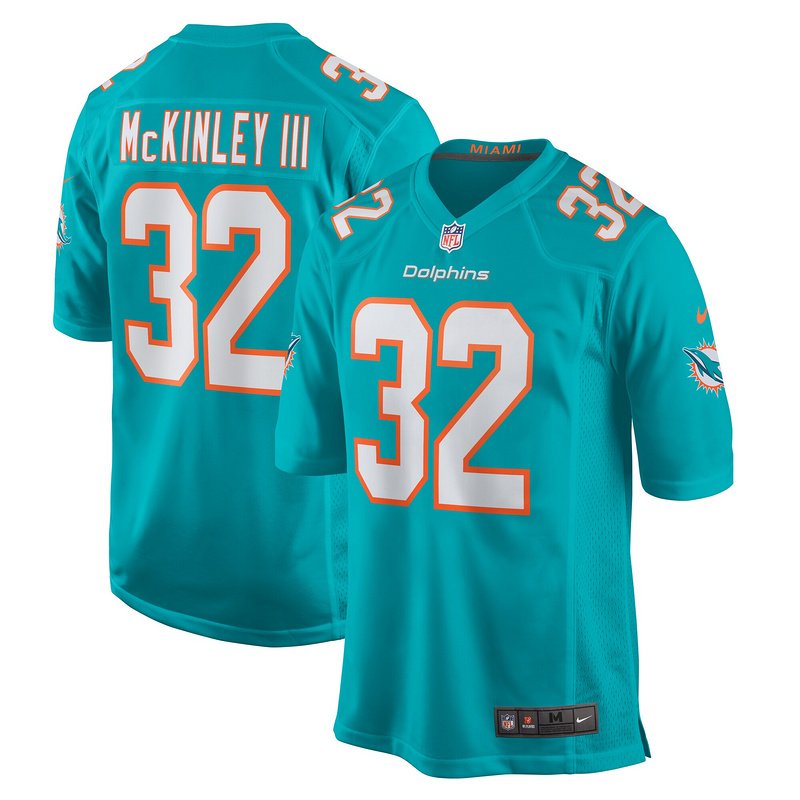 Men's Miami Dolphins Verone McKinley III Nike Aqua Game Player Jersey - Image 4