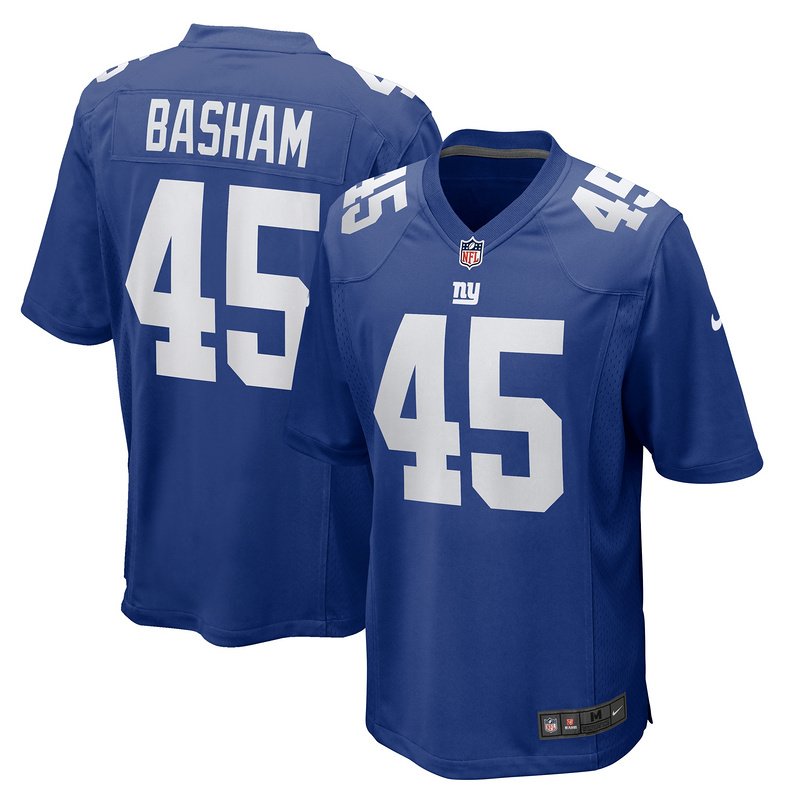 Men's New York Giants Boogie Basham Nike Royal Game Jersey - Image 4