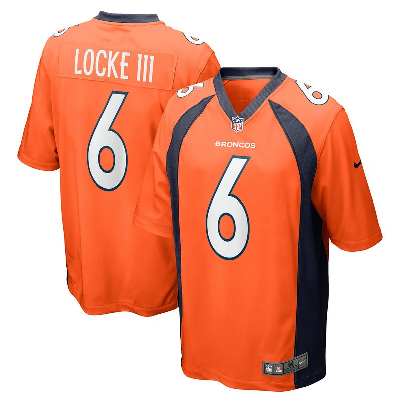 Men's Denver Broncos P.J. Locke Nike Orange Game Player Jersey - Image 4