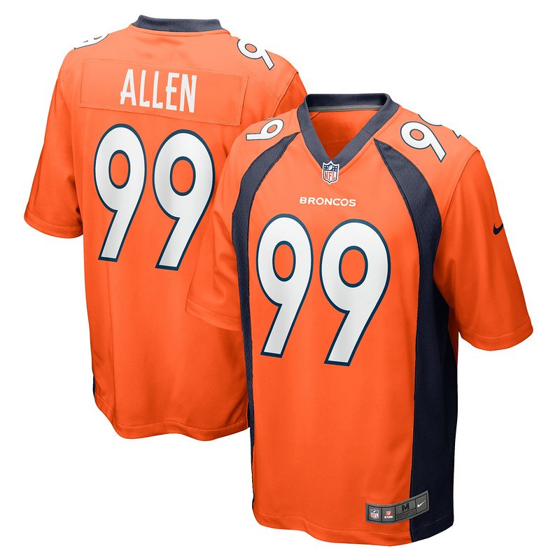 Men's Denver Broncos Zach Allen Nike Orange Game Player Jersey - Image 4