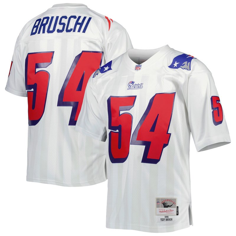 New England Patriots Tedy Bruschi Mitchell & Ness White Legacy Replica Jersey - Image 4