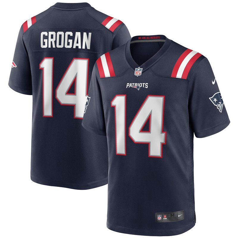 New England Patriots Steve Grogan Nike Navy Game Retired Jersey - Image 4