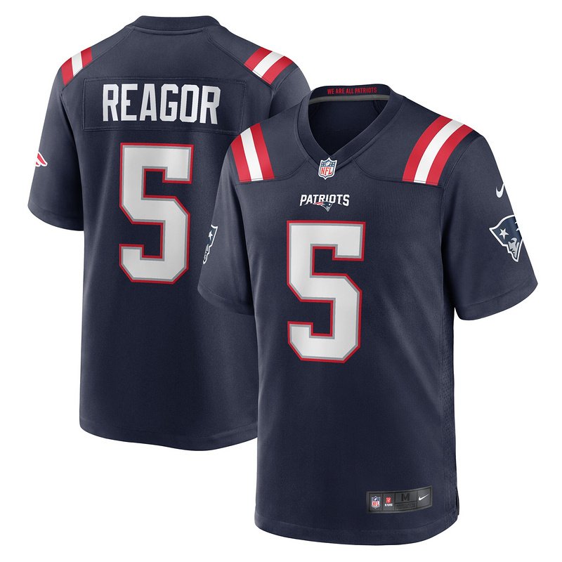 New England Patriots Jalen Reago Nike Navy Game Jersey - Image 4